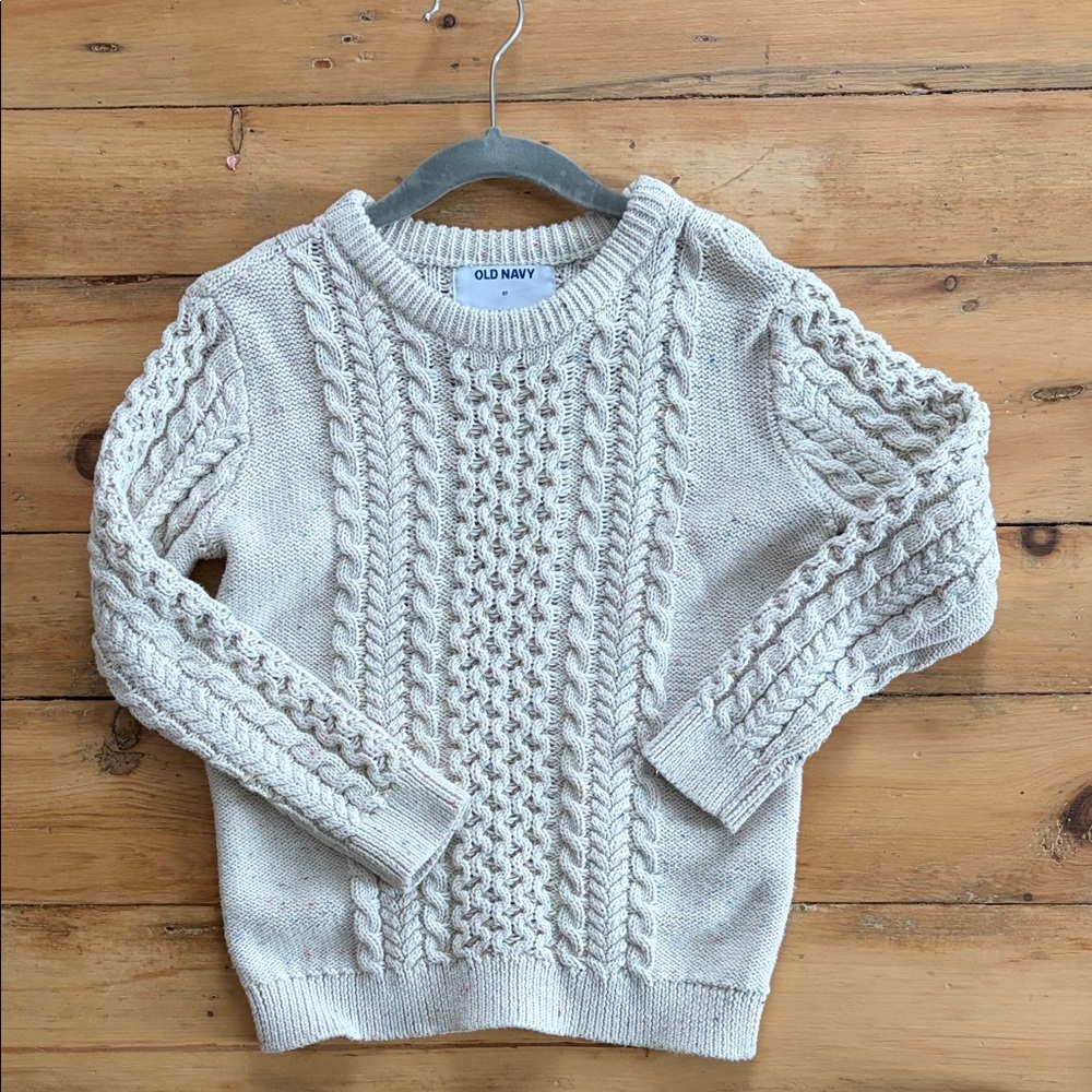 Old Navy Beige Cable Knit Sweater